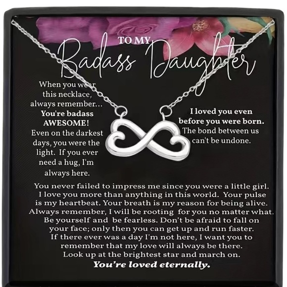 Infinity Heart Brass Stainless Steel Necklace - Picture 1 of 5